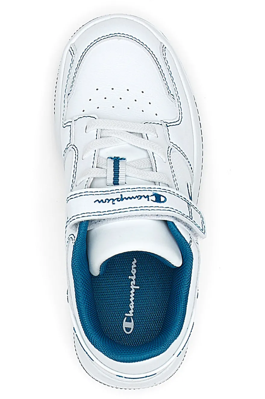 Sneakers Bianche e Azzurre Champion RD18 2 Low B Ps
