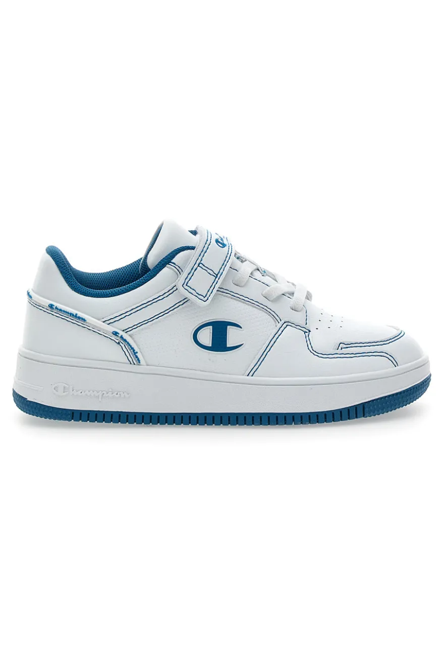 Sneakers Bianche e Azzurre Champion RD18 2 Low B Ps