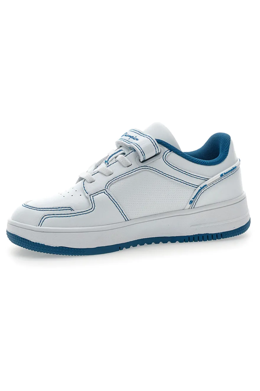 Sneakers Bianche e Azzurre Champion RD18 2 Low B Ps