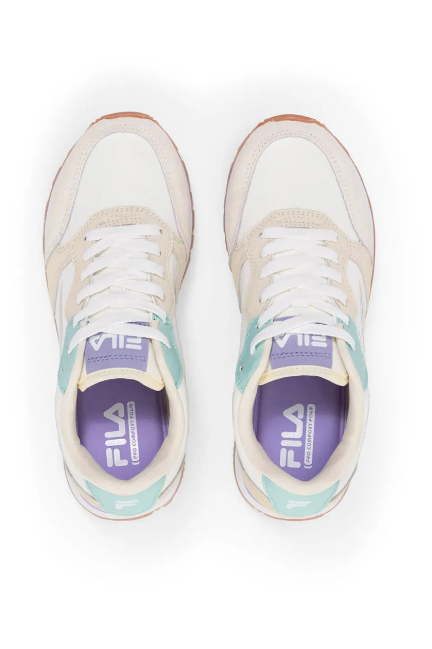 Sneakers bianche e beige con suola a contrasto FILA COURTBAY