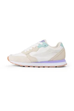Sneakers bianche e beige con suola a contrasto FILA COURTBAY