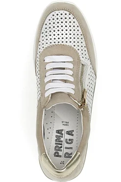 Sneakers Bianche e Beige Prima Riga 21668FAST