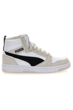 Sneakers bianche e beige mid-cut inserti a contrasto Puma Rebound V6 SD