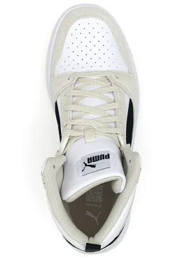 Sneakers bianche e beige mid-cut inserti a contrasto Puma Rebound V6 SD