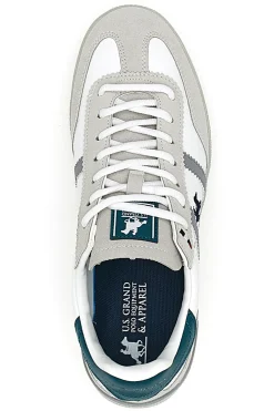 Sneakers Bianche e Beige con Dettagli Verdi U.S.G.POLO WOODY LTX