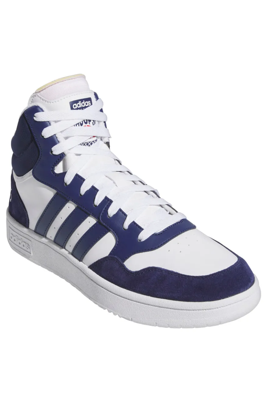 Sneakers Bianche e Blu Adidas Hoops 3 Mid