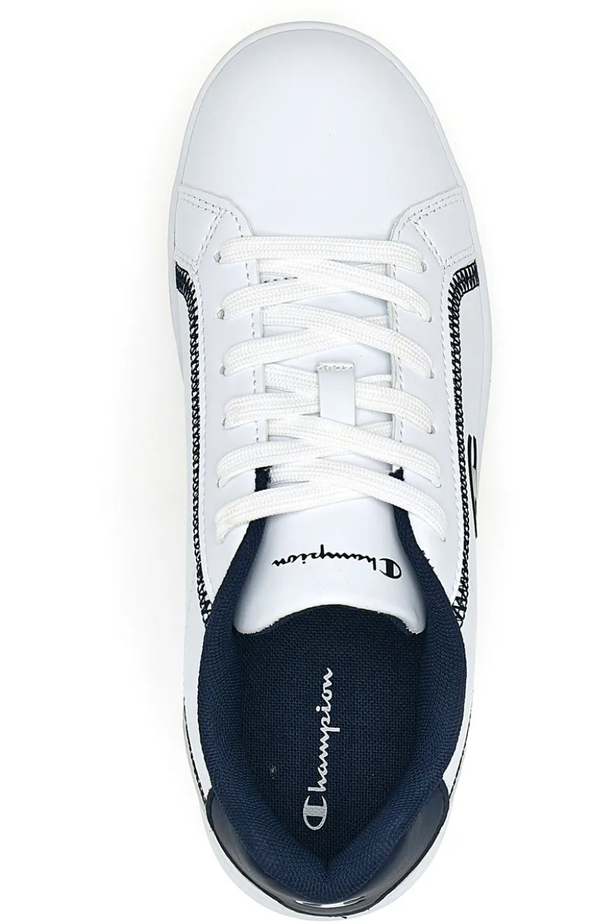 Sneakers Bianche e Blu Con Cuciture a Vista Champion Alex B