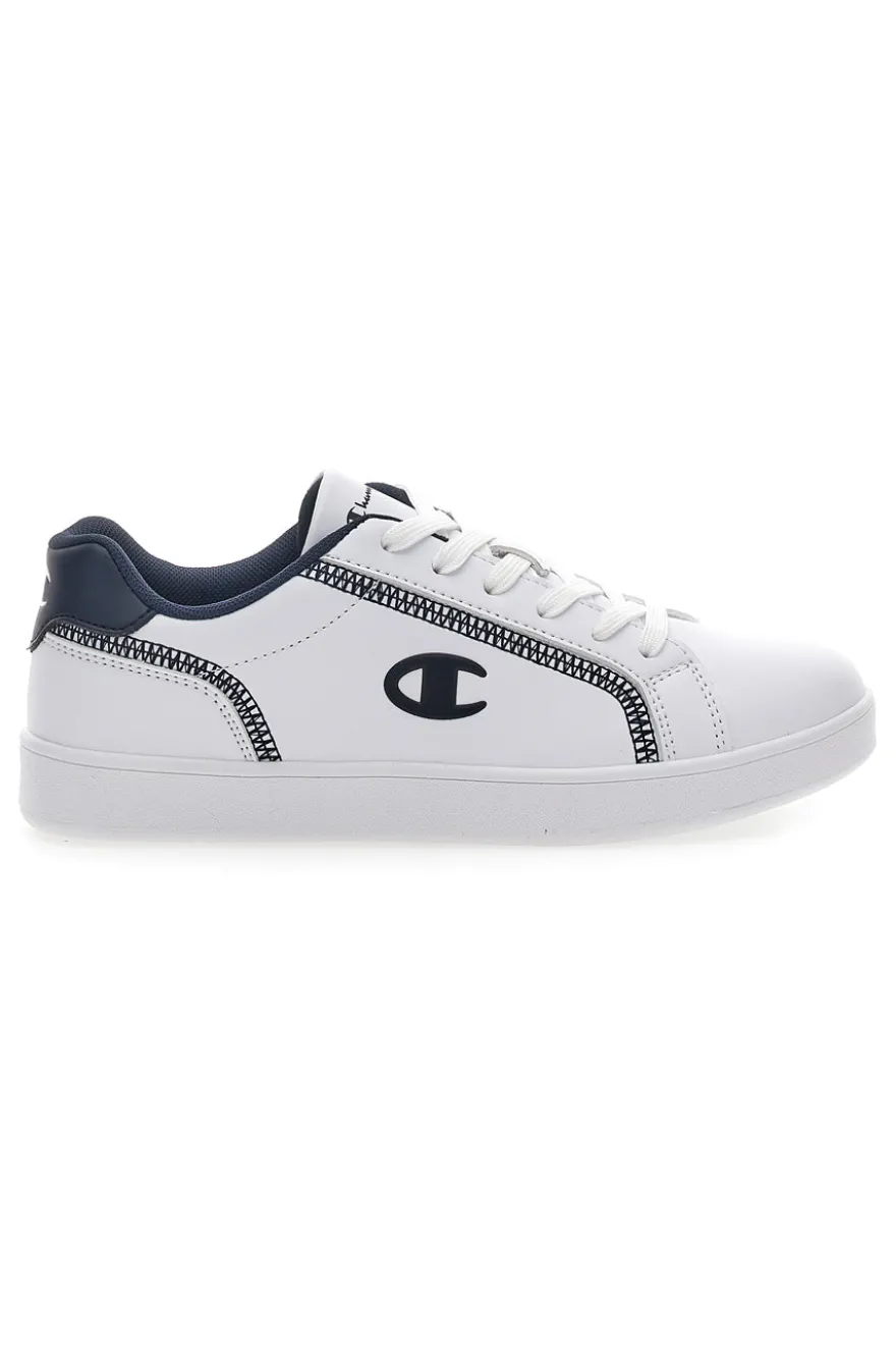 Sneakers Bianche e Blu Con Cuciture a Vista Champion Alex B