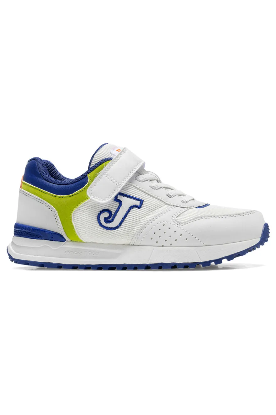 Sneakers bianche e blu con strappo Joma Tornado JR 2605