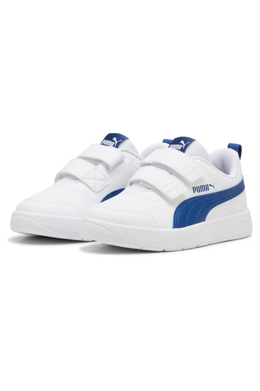 Sneakers bianche e blu con strappi Puma Courtflex V3 V Ps