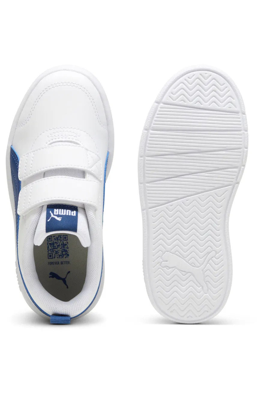 Sneakers bianche e blu con strappi Puma Courtflex V3 V Ps