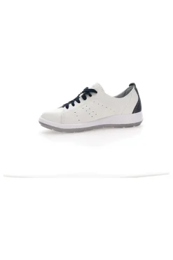 Sneakers Bianche e Blu Con Sottopiede in Vera Pelle Inblu 51 Wg