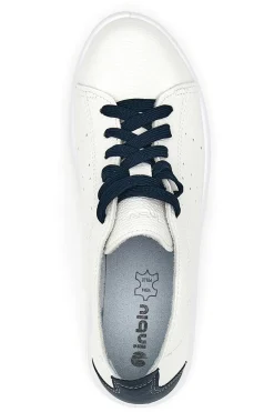 Sneakers Bianche e Blu Con Sottopiede in Vera Pelle Inblu 51 Wg