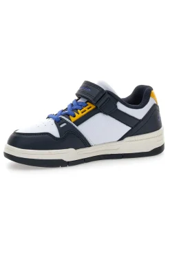 Sneakers bianche e blu con dettagli gialli Champion RD18 Heritage Evolve B PS