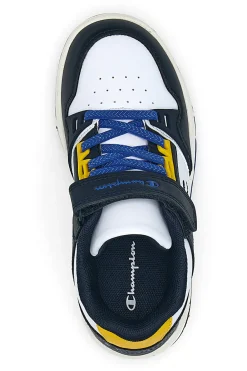 Sneakers bianche e blu con dettagli gialli Champion RD18 Heritage Evolve B PS