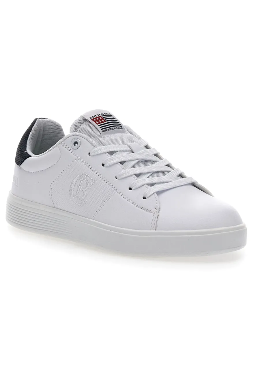 Sneakers Bianche e Blu con Lacci COTTON BELT CBM424A54