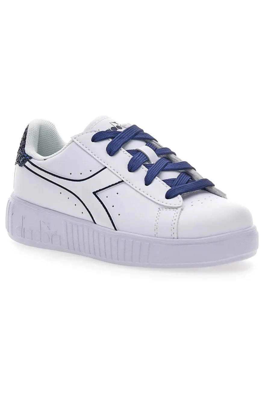 Sneakers Bianche e Blu Diadora Game Step P Sparkly Ps