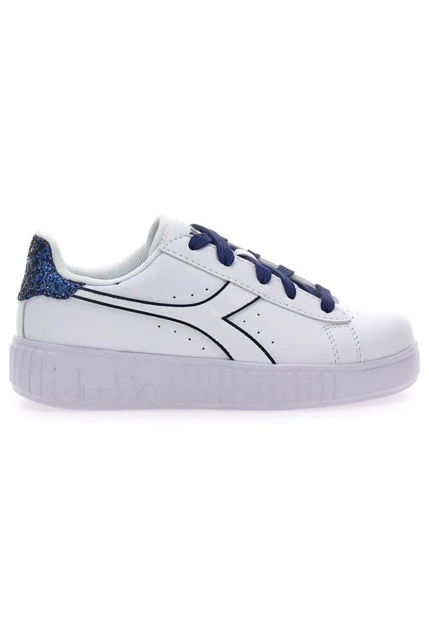 Sneakers Bianche e Blu Diadora Game Step P Sparkly Ps
