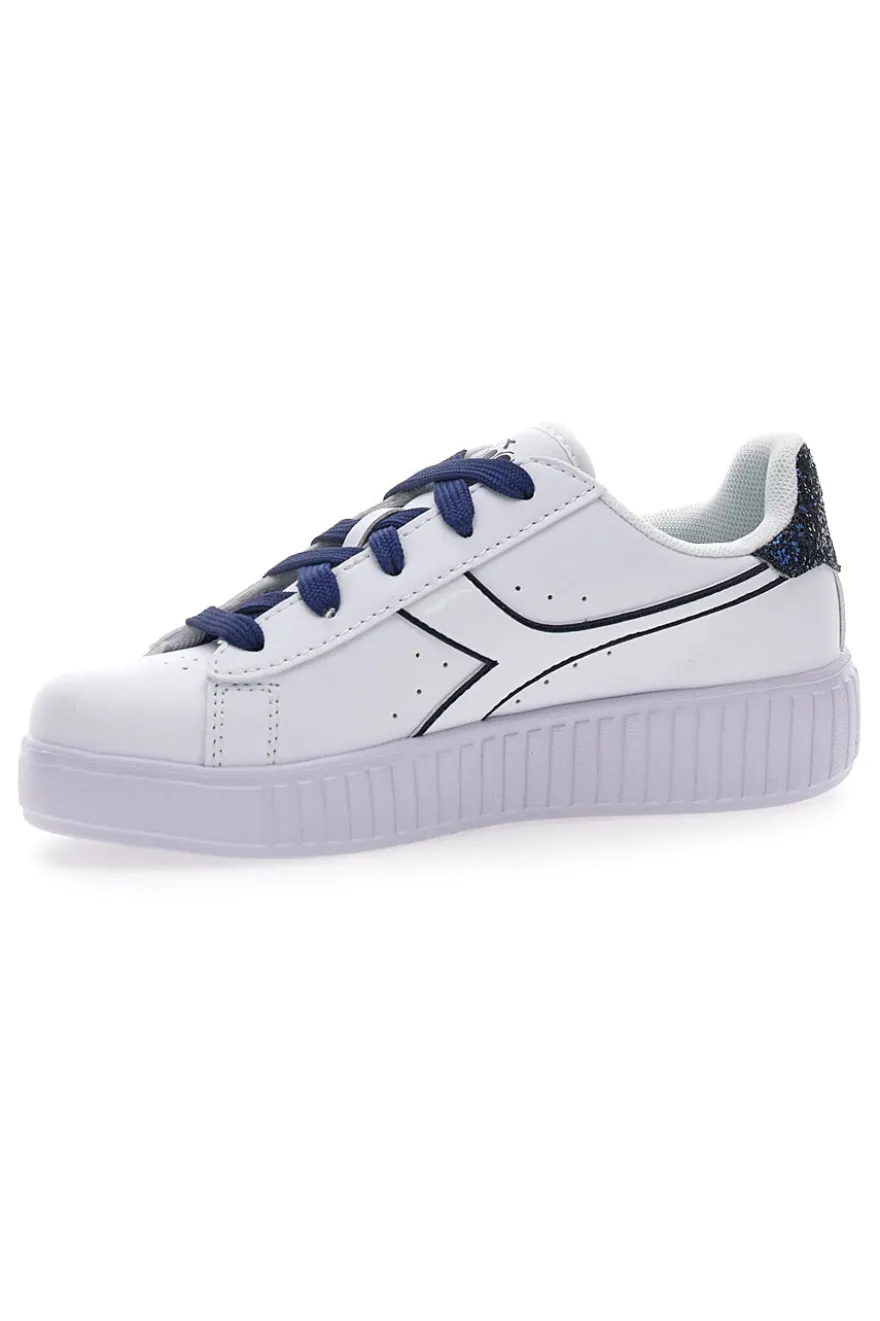 Sneakers Bianche e Blu Diadora Game Step P Sparkly Ps
