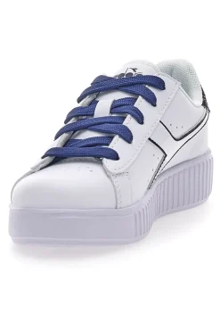 Sneakers Bianche e Blu Diadora Game Step P Sparkly Ps