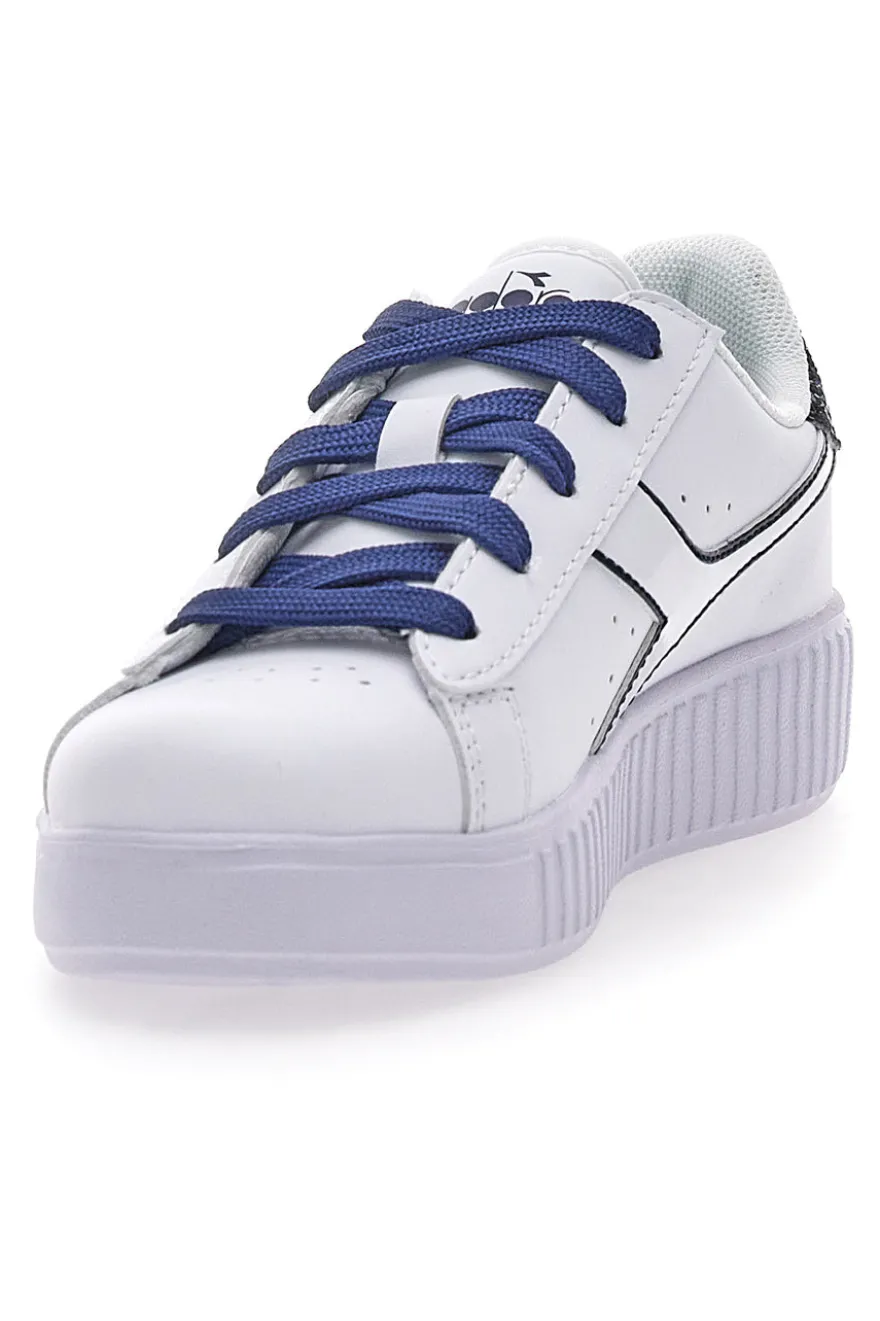 Sneakers Bianche e Blu Diadora Game Step P Sparkly Ps