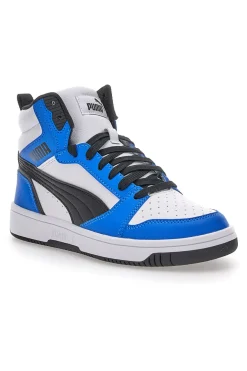 Sneakers Bianche e Blu Mid-Cut Puma Rebound V6 Mid Jr
