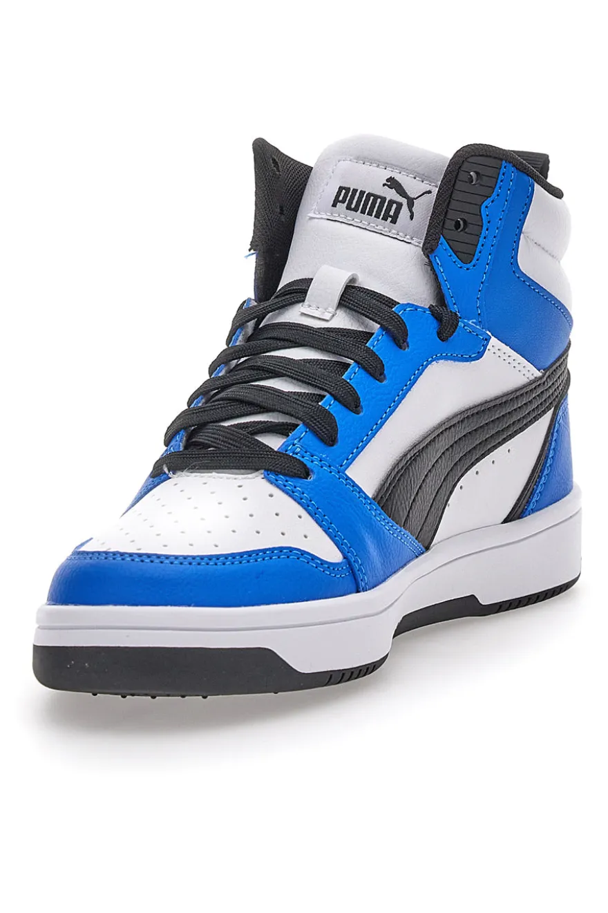 Sneakers Bianche e Blu Mid-Cut Puma Rebound V6 Mid Jr