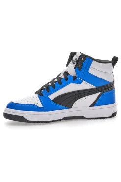Sneakers Bianche e Blu Mid-Cut Puma Rebound V6 Mid Jr