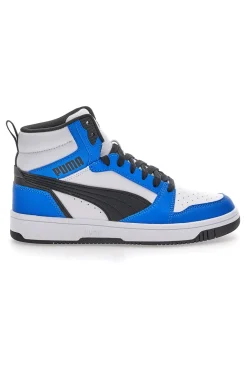 Sneakers Bianche e Blu Mid-Cut Puma Rebound V6 Mid Jr