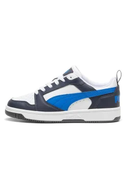 Sneakers Bianche e Blu Puma Rebound V6 Low Jr