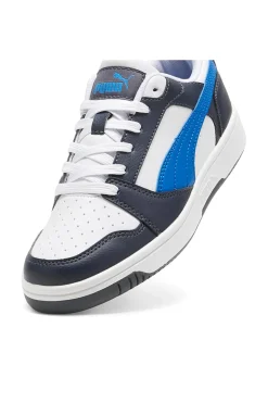 Sneakers Bianche e Blu Puma Rebound V6 Low Jr