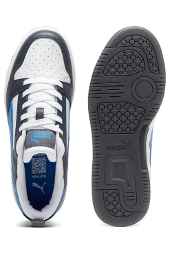 Sneakers Bianche e Blu Puma Rebound V6 Low Jr