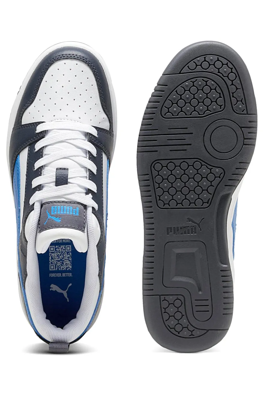 Sneakers Bianche e Blu Puma Rebound V6 Low Jr
