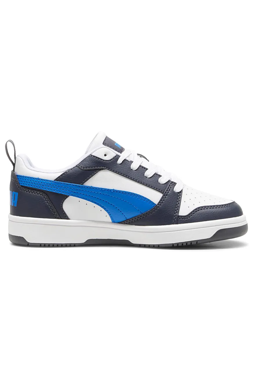 Sneakers Bianche e Blu Puma Rebound V6 Low Jr