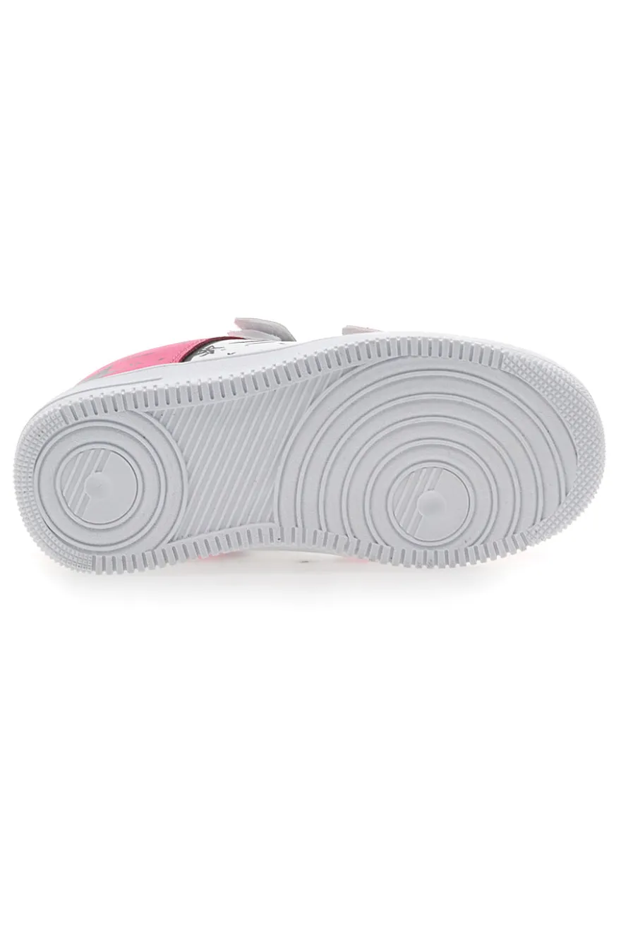 Sneakers Bianche e Fuxia Con Strappi Pitt Kids 201195