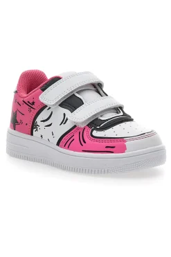 Sneakers Bianche e Fuxia Con Strappi Pitt Kids 201195