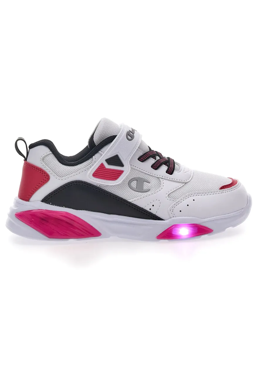 Sneakers Bianche e Fuxia Con Luci Champion Wave G PS