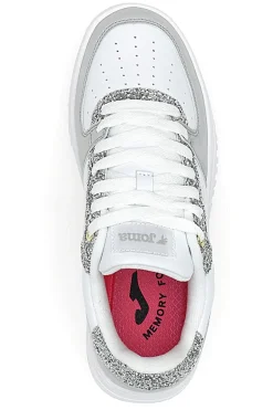Sneakers Bianche e Grigie con Glitter e Tomaia Traforata JOMA C.CAVA LADY 2523
