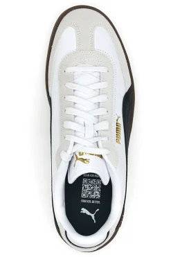 Sneakers bianche e grigie in pelle e camoscio con logo nero Puma Club II Era