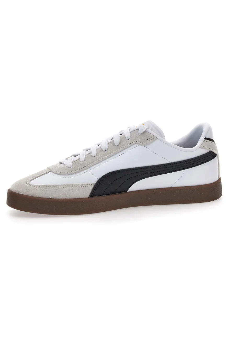 Sneakers bianche e grigie in pelle e camoscio con logo nero Puma Club II Era