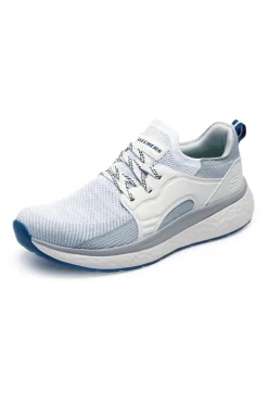 Sneakers bianche e grigie in mesh Skechers Lancer Dalton