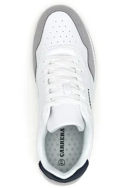 Sneakers bianche e grigie con dettagli blu Carrera CAM237041042