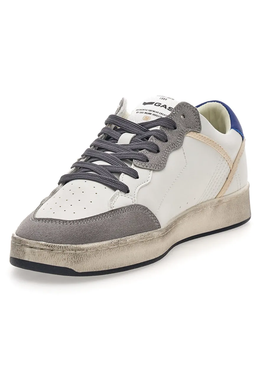 Sneakers bianche e grigie con dettagli used Gas GIOVI GS MIX