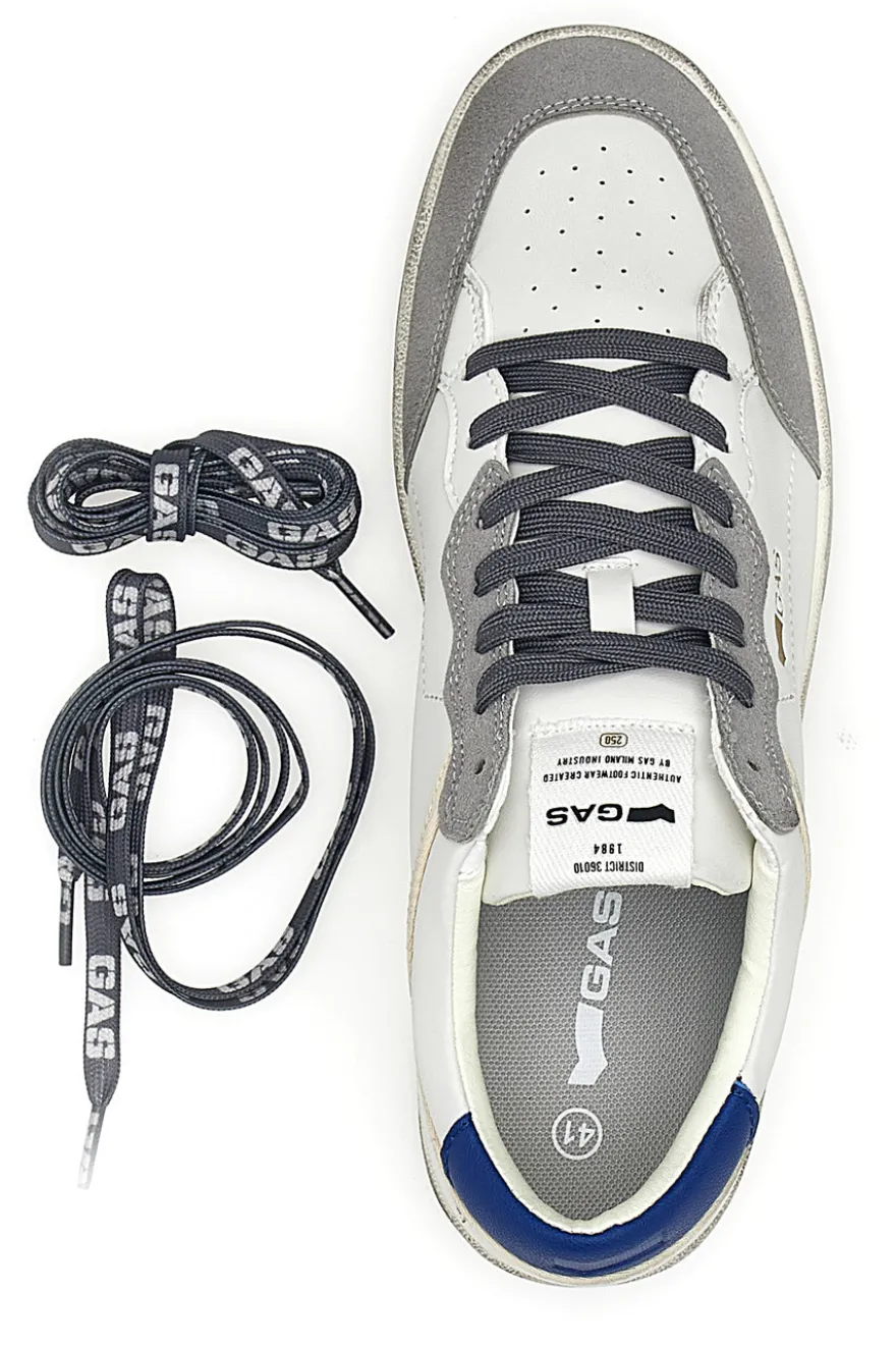Sneakers bianche e grigie con dettagli used Gas GIOVI GS MIX