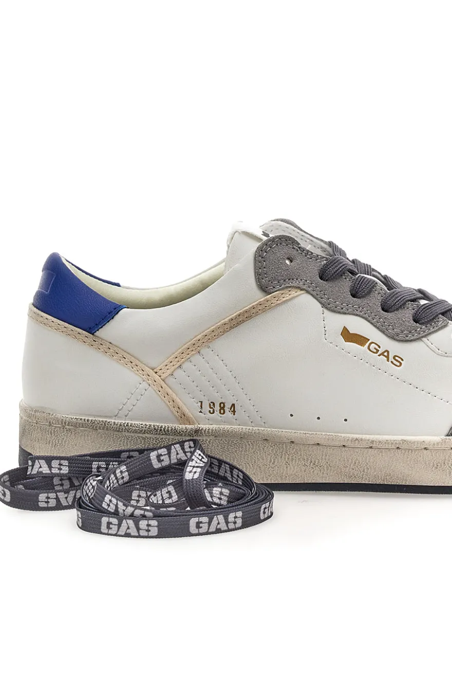 Sneakers bianche e grigie con dettagli used Gas GIOVI GS MIX