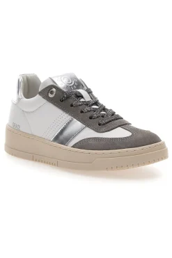 Sneakers bianche e grigie in pelle con dettagli argento Pittarello Capsule Grace Made in Italy