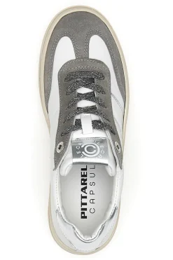 Sneakers bianche e grigie in pelle con dettagli argento Pittarello Capsule Grace Made in Italy