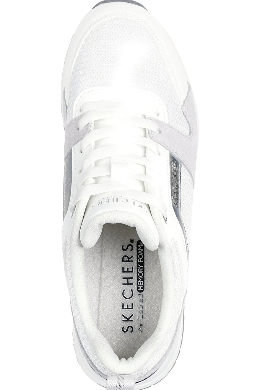 Sneakers bianche e grigie con Memory Foam Skechers Runway Posh Gal
