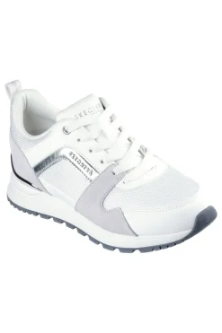 Sneakers bianche e grigie con Memory Foam Skechers Runway Posh Gal