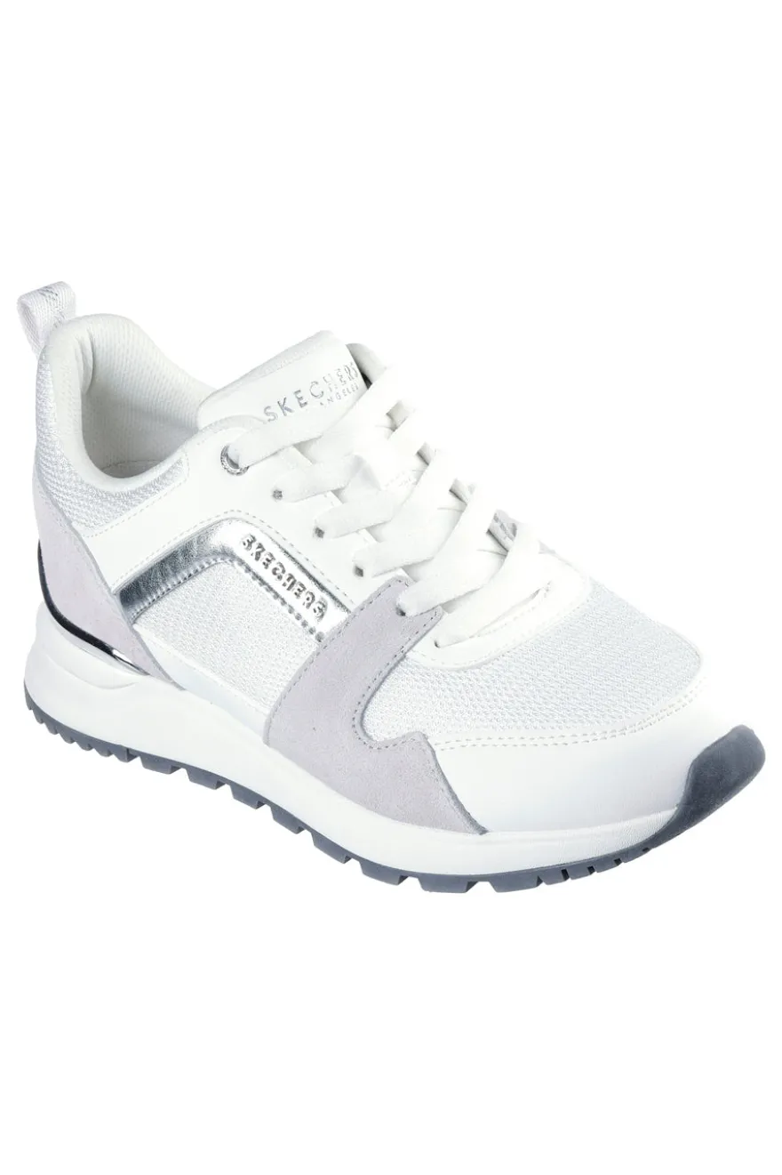 Sneakers bianche e grigie con Memory Foam Skechers Runway Posh Gal
